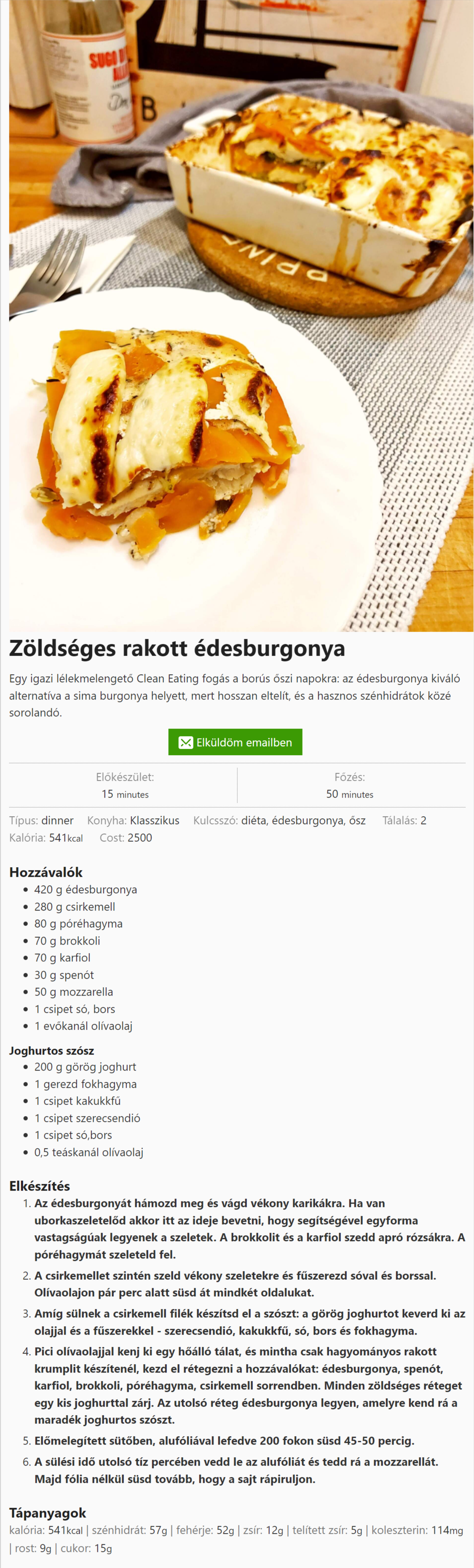Zöldséges rakott édesburgonya – Clean Eating Magyarország – cleaneating.hu